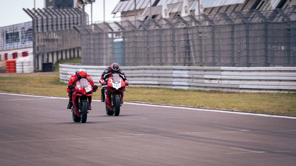 Detailed view of advanced aerodynamic winglets attached to MotoGP bike